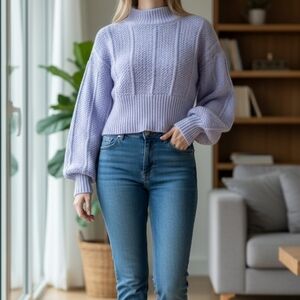Lilac Cowl Neck Sweater